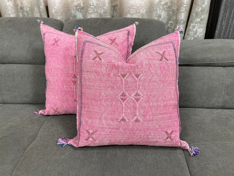 Pink Moroccan Pillow Cactus Silk